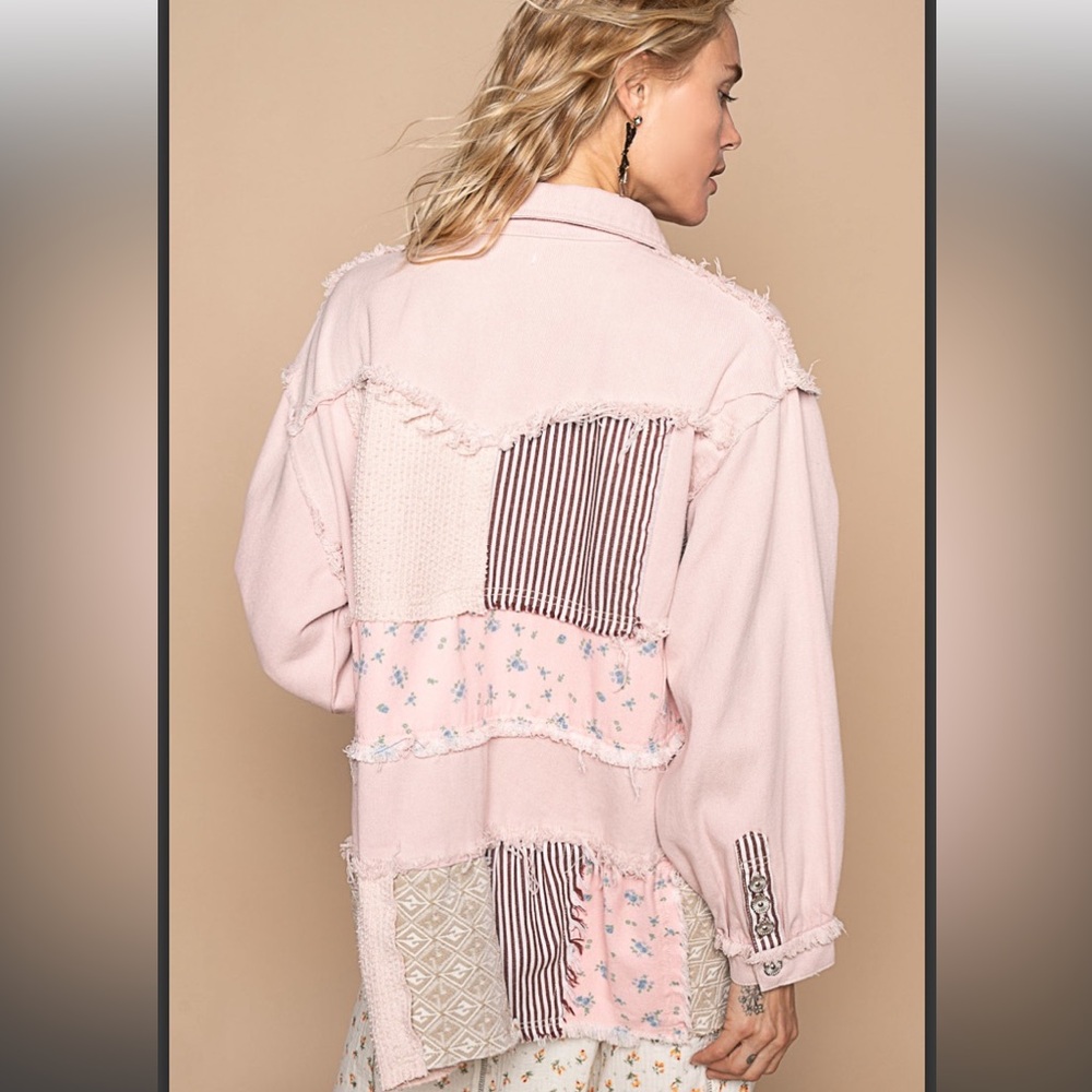 POL Blush Patchwork Utility Jacket NWT - image 2